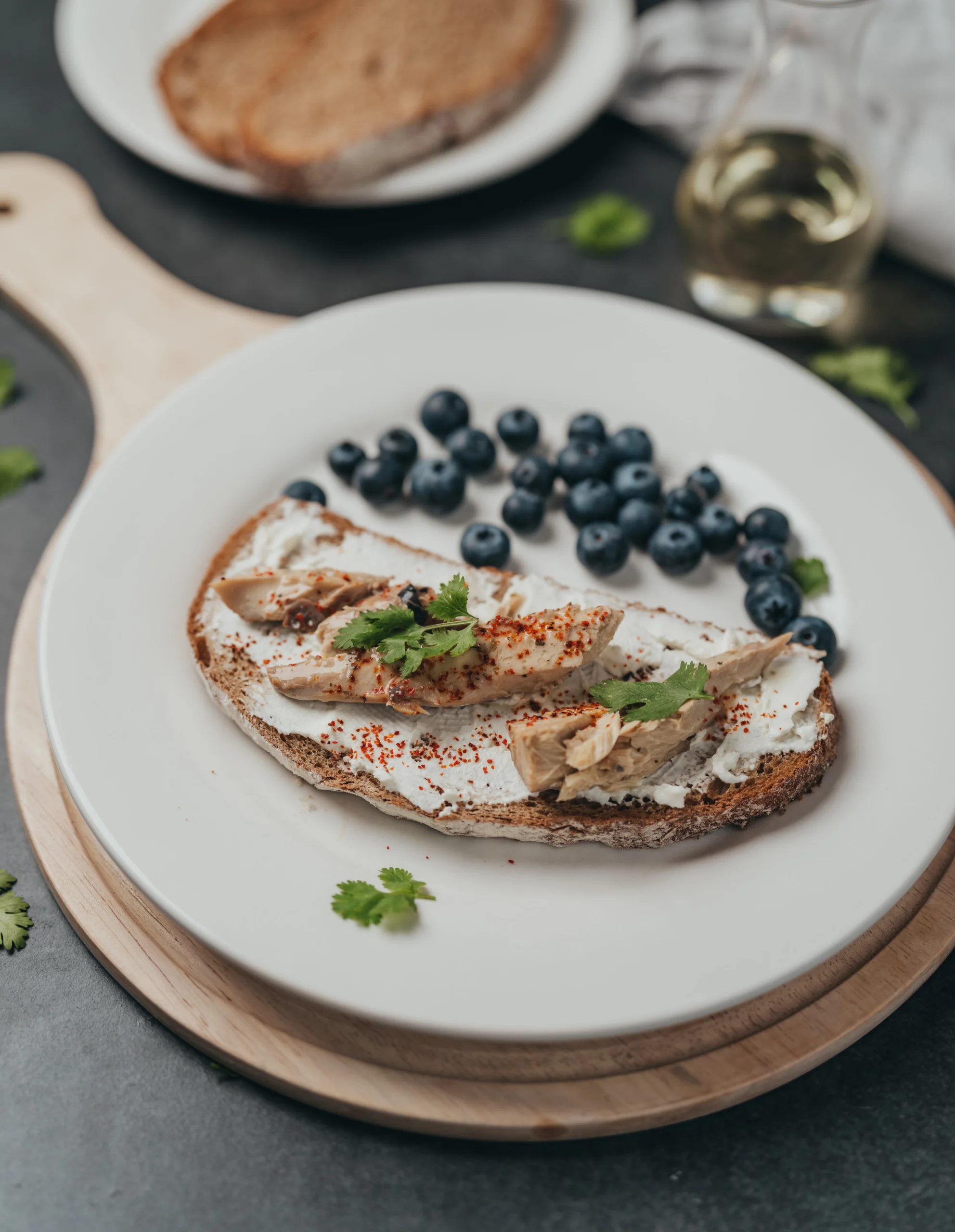 Toast maquereaux et fromage crémeux